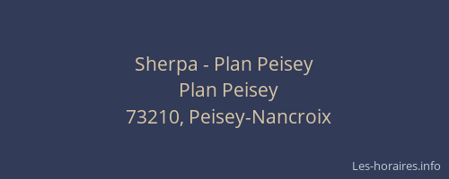 Sherpa - Plan Peisey