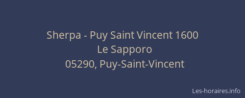Sherpa - Puy Saint Vincent 1600