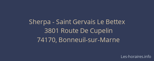 Sherpa - Saint Gervais Le Bettex