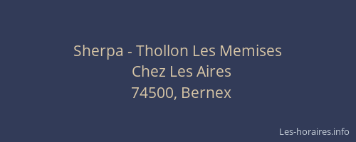 Sherpa - Thollon Les Memises