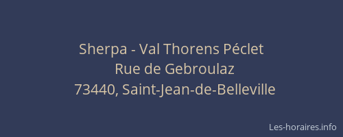 Sherpa - Val Thorens P&eacute;clet