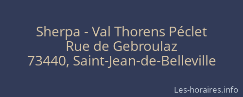 Sherpa - Val Thorens Péclet