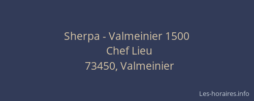 Sherpa - Valmeinier 1500