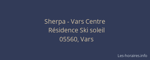 Sherpa - Vars Centre