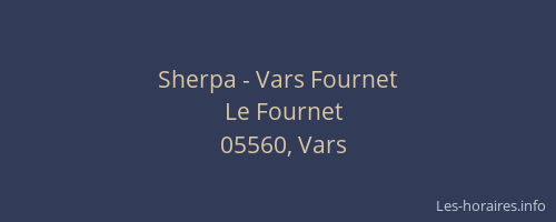 Sherpa - Vars Fournet