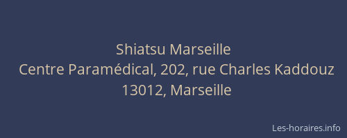 Shiatsu Marseille