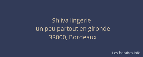 Shiiva lingerie