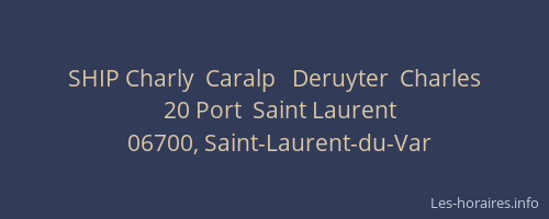 SHIP Charly  Caralp   Deruyter  Charles