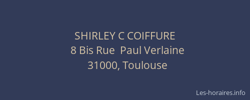 SHIRLEY C COIFFURE