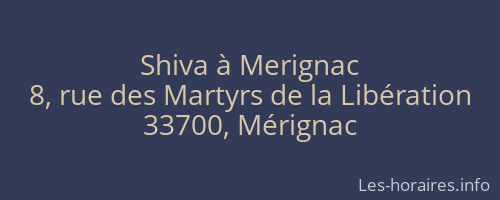 Shiva à Merignac