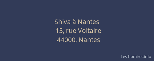 Shiva à Nantes