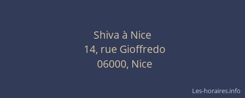 Shiva à Nice