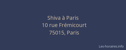 Shiva à Paris