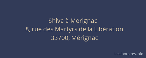 Shiva &agrave; Merignac