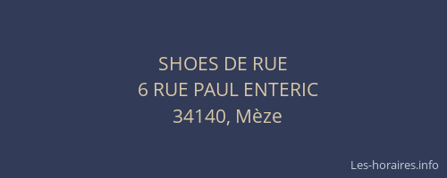 SHOES DE RUE
