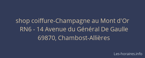 shop coiffure-Champagne au Mont d'Or
