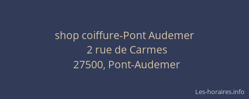 shop coiffure-Pont Audemer