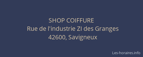 SHOP COIFFURE