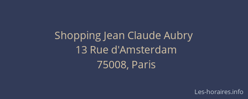Shopping Jean Claude Aubry