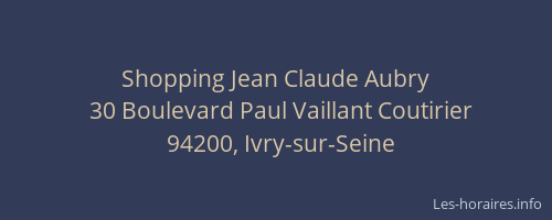Shopping Jean Claude Aubry