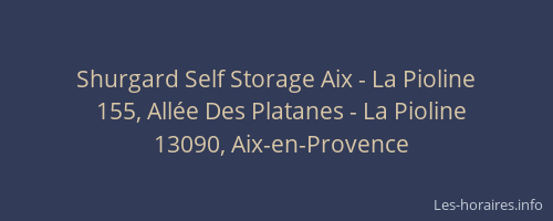 Shurgard Self Storage Aix - La Pioline