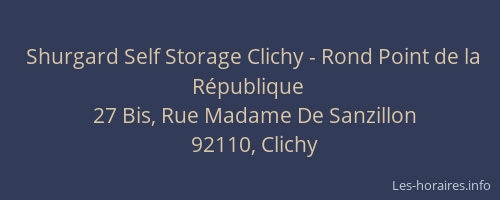 Shurgard Self Storage Clichy - Rond Point de la République