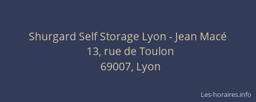 Shurgard Self Storage Lyon - Jean Macé
