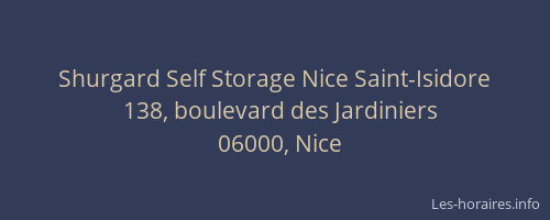 Shurgard Self Storage Nice Saint-Isidore