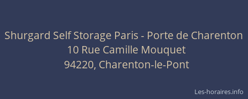 Shurgard Self Storage Paris - Porte de Charenton