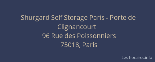 Shurgard Self Storage Paris - Porte de Clignancourt