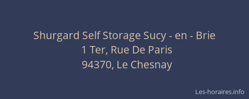 Shurgard Self Storage Sucy - en - Brie