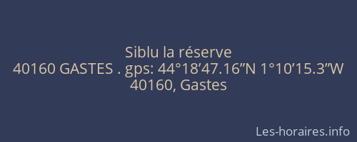 Siblu la réserve