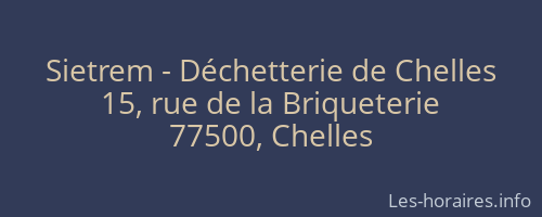 Sietrem - Déchetterie de Chelles