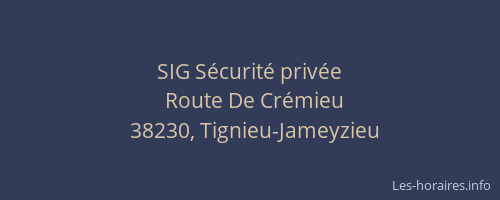 SIG Sécurité privée