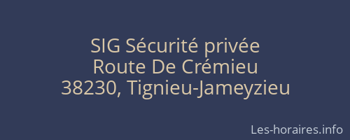 SIG Sécurité privée
