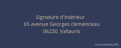 Signature d'intérieur