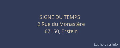 SIGNE DU TEMPS