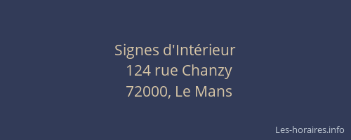 Signes d'Intérieur