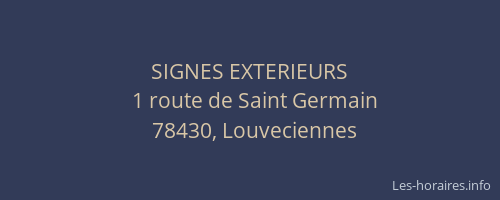 SIGNES EXTERIEURS