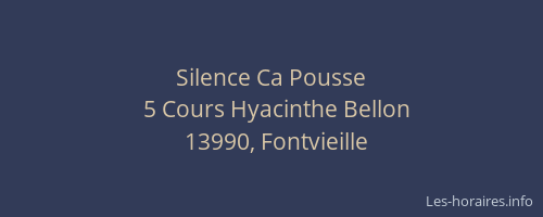 Silence Ca Pousse