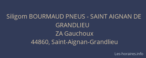 Siligom BOURMAUD PNEUS - SAINT AIGNAN DE GRANDLIEU