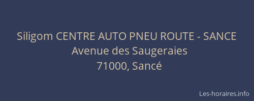 Siligom CENTRE AUTO PNEU ROUTE - SANCE