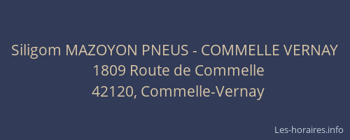 Siligom MAZOYON PNEUS - COMMELLE VERNAY