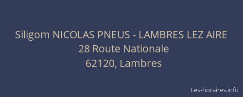 Siligom NICOLAS PNEUS - LAMBRES LEZ AIRE