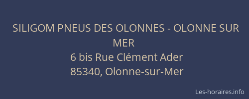 SILIGOM PNEUS DES OLONNES - OLONNE SUR MER