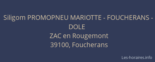 Siligom PROMOPNEU MARIOTTE - FOUCHERANS - DOLE