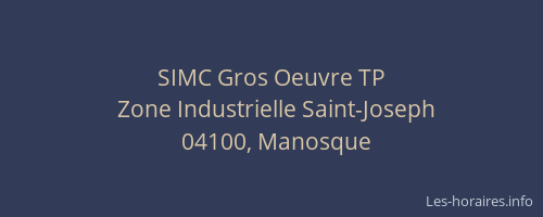 SIMC Gros Oeuvre TP