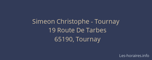 Simeon Christophe - Tournay