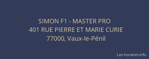 SIMON F1 - MASTER PRO