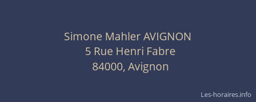 Simone Mahler AVIGNON